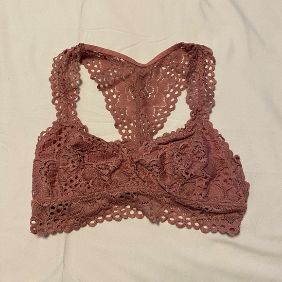 💚 Aerie | Lace Bralette Sports Bra - Small - Dusty Rose - Picture 4 of 6